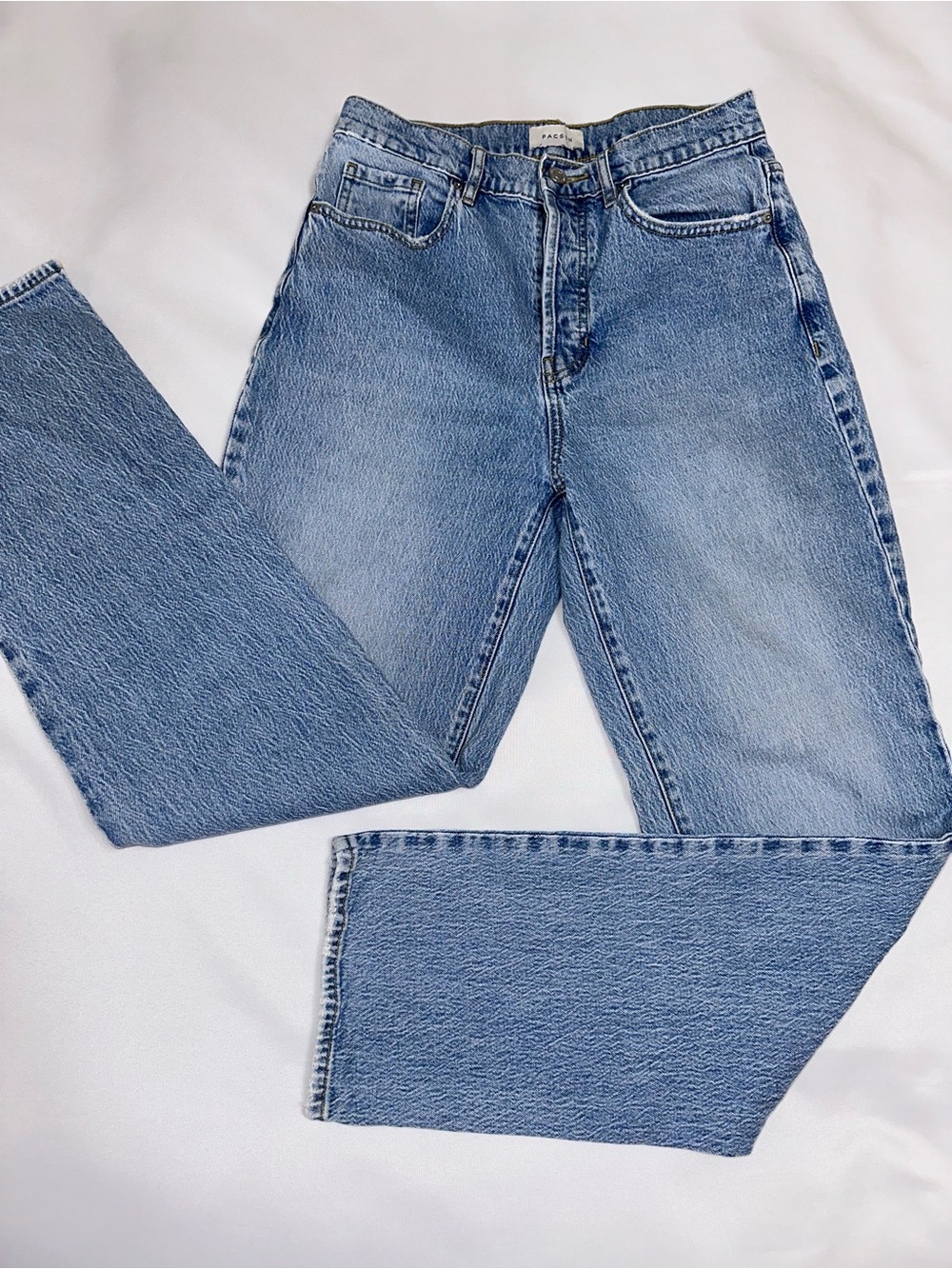 Pacsun Stretch Dad‎ Jean 27 Classic Light Blue High-Rise Jeans button-fly
